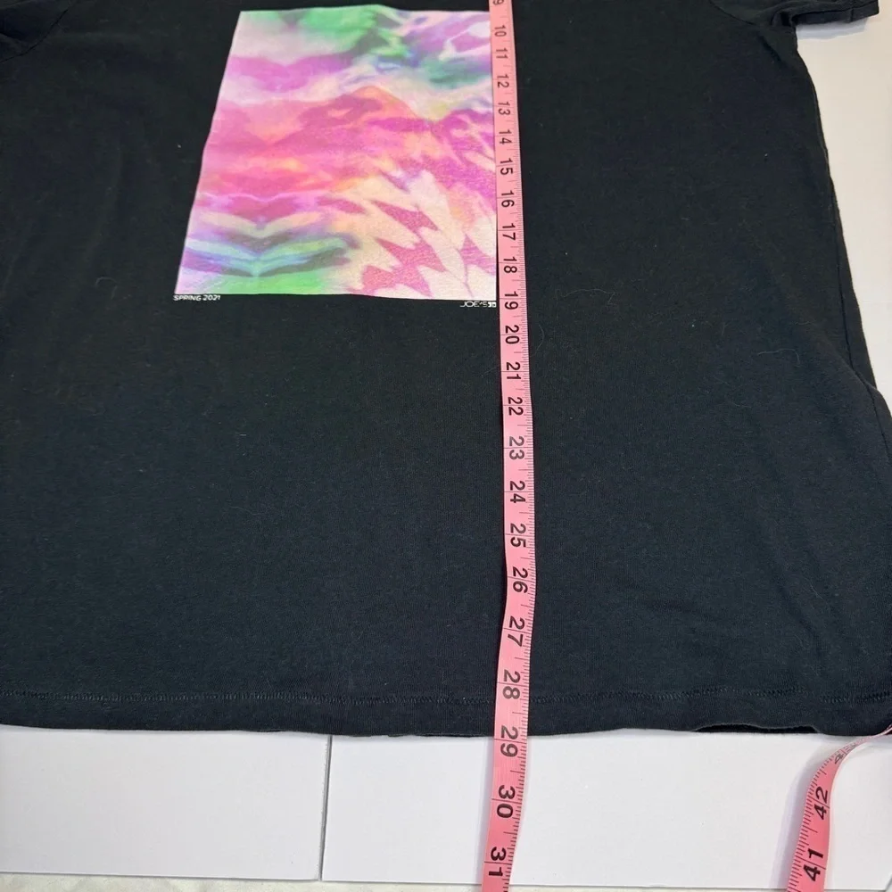 Joe’s Jeans Black Graphic Tee XXL NWT – Abstract Print, Streetwear Y2K Festival